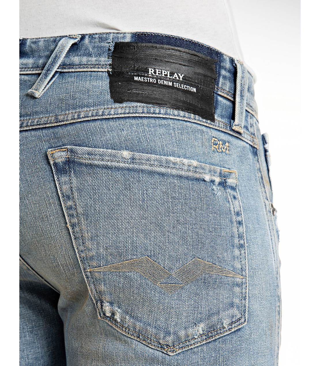 スリム ANBASS MAESTRO ストレッチデニム 詳細画像 ブルー 8